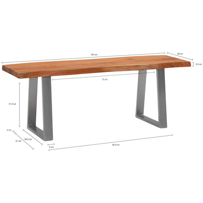 Artikelbild 2 für WOHNLING Garderobenbank WL7.286 akazie Holz 120,0 cm, Artikelnummer 402283