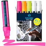 Artikelbild 1 für 4 + 1 GRATIS: Schneider Maxx 260 Kreidemarker farbsortiert 5,0 - 15,0 mm, 4 St. + GRATIS 1 St., Artikelnummer 514186
