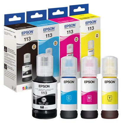Artikelbild 24 für EPSON 113/T06B1/B2/B3/B4 schwarz, cyan, magenta, gelb Tintenflaschen, 4er-Set, Artikelnummer 876551