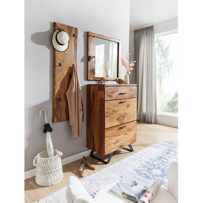 Artikelbild 3 für WOHNLING Wandgarderobe WL6.548 sheesham Holz 6 Haken 40,0 x 140,0 cm, Artikelnummer 909562