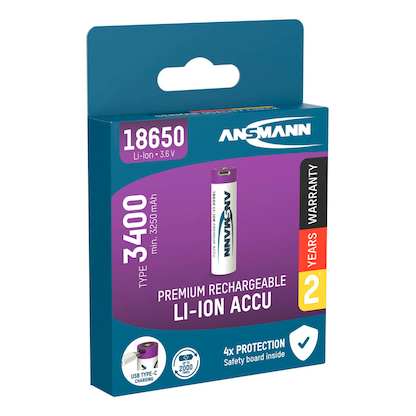 Artikelbild 8 für ANSMANN USB-Akku USB-C 18650 3.400 mAh, Artikelnummer 216117