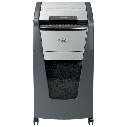 Artikelbild 3 für AKTION: Rexel Optimum AutoFeed+ 300X Aktenvernichter mit Partikelschnitt P-4, 4 x 26 mm, bis 300 Blatt, schwarz mit 60 Euro CashBack, Artikelnummer 267577