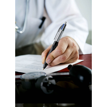 Artikelbild 4 für BIC 4-Farben-Kugelschreiber 4 Colours GRIP PRO schwarz/grau, Schreibfarbe: schwarz, blau, rot, grün, 1 St., Artikelnummer 304188