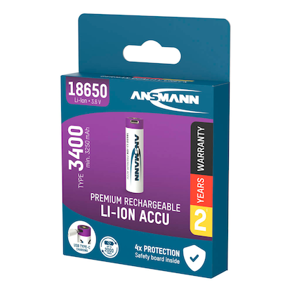 Artikelbild 7 für ANSMANN USB-Akku USB-C 18650 3.400 mAh, Artikelnummer 216117