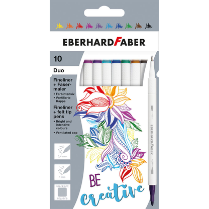 Artikelbild 23 für EBERHARD FABER Duo Fineliner farbsortiert 0,4 mm, 10 St., Artikelnummer 590129