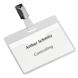 Artikelbild 1 für 25 DURABLE Namensschilder mit Clip 9,0 x 6,0 cm, Artikelnummer 112219