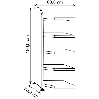 Artikelbild 2 für Kerkmann Eckregal Dante lichtgrau 60,0 x 32,5 - 60,0 x 190,0 cm, Artikelnummer 658906