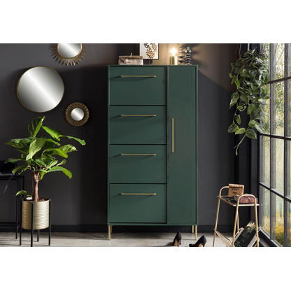 Artikelbild 5 für MÖBELPARTNER Schuhschrank Kent, 701759 dunkelgrün 5 Fachböden 88,4 x 30,0 x 174,2 cm, Artikelnummer 785921