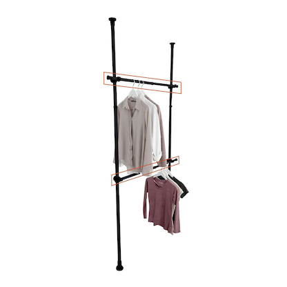 Artikelbild 2 für WENKO Herkules Kleiderstange für Garderobensystem schwarz 75,0 - 120,0 x 3,0 x 3,0 cm, Artikelnummer 817401