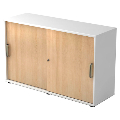 Artikelbild für HAMMERBACHER Schiebetürenschrank 1752S, V1752S/W/E/SG weiß, eiche 1 Fachboden 120,0 x 40,0 x 74,8 cm, Artikelnummer 859417