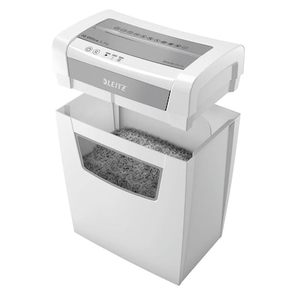Artikelbild 4 für AKTION: LEITZ IQ Office S Aktenvernichter mit Partikelschnitt P-4, 4 x 28 mm, bis 12 Blatt, weiß mit 15 Euro CashBack, Artikelnummer 201808