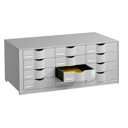 Artikelbild 19 für PAPERFLOW Schubladenbox lichtgrau EO9H4442.02, DIN A4 mit 12 Schubladen, Artikelnummer 587667
