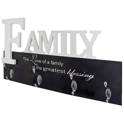 Artikelbild 8 für HAKU Möbel Wandgarderobe 28307 schwarz Holz 4 Haken 50,0 x 29,0 cm, Artikelnummer 965576