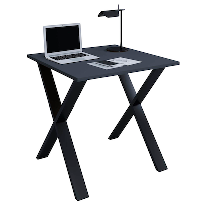 Artikelbild für VCM my office Lona Schreibtisch anthrazit quadratisch, X-Fuß-Gestell schwarz 80,0 x 80,0 cm, Artikelnummer 268259