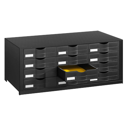 Artikelbild 19 für PAPERFLOW Schubladenbox schwarz EO9H4441.01, DIN A4 mit 12 Schubladen, Artikelnummer 587659