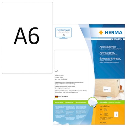 Artikelbild 14 für 800 HERMA Adressetiketten 8689 weiß 105,0 x 148,0 mm, Artikelnummer 517514