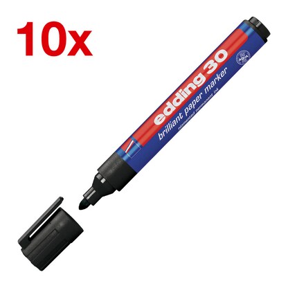 Artikelbild 12 für edding Brilliant-Paper-Marker 30 Permanentmarker schwarz 1,5 - 3,0 mm, 10 St., Artikelnummer 311720