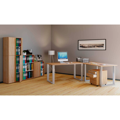 Artikelbild 5 für VCM my office Lona Schreibtisch honig-eiche rechteckig, U-Fuß-Gestell silber 140,0 x 80,0 cm, Artikelnummer 268397