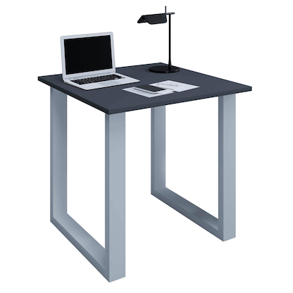 Artikelbild für VCM my office Lona Schreibtisch anthrazit quadratisch, U-Fuß-Gestell silber 80,0 x 80,0 cm, Artikelnummer 268447