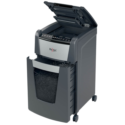 Artikelbild 6 für AKTION: Rexel Optimum AutoFeed+ 300M Aktenvernichter mit Partikelschnitt P-5, 2 x 15 mm, bis 300 Blatt, schwarz mit 70 Euro CashBack, Artikelnummer 267561