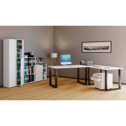 Artikelbild 4 für VCM my office Lona Schreibtisch weiß rechteckig, U-Fuß-Gestell schwarz 160,0 x 80,0 cm, Artikelnummer 270056