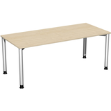 Artikelbild 1 für geramöbel Flex höhenverstellbarer Schreibtisch ahorn, silber rechteckig, 4-Fuß-Gestell silber 180,0 x 80,0 cm, Artikelnummer 882454
