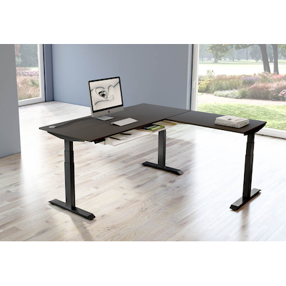 Artikelbild 5 für Kerkmann Move 4 elektrisch höhenverstellbarer Schreibtisch anthrazit rechteckig, T-Fuß-Gestell grau 200,0 x 220,0 cm, Artikelnummer 997888