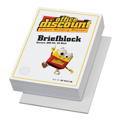 Artikelbild 4 für 10 office discount Briefblöcke DIN A4 kariert, Artikelnummer 504431
