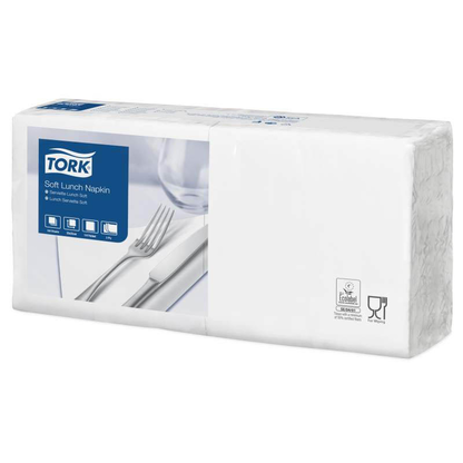 Artikelbild 10 für TORK Servietten Soft weiß 3-lagig 32,6 x 33,0 cm, 150 St., Artikelnummer 452247