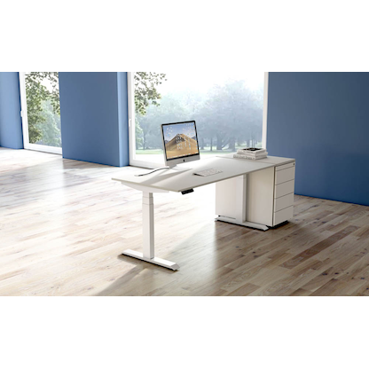 Artikelbild 5 für Kerkmann Move 4 elektrisch höhenverstellbarer Schreibtisch lichtgrau rechteckig, T-Fuß-Gestell weiß 180,0 x 80,0 cm, Artikelnummer 997960