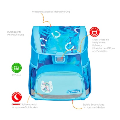 Artikelbild 5 für herlitz Schulranzen-Set Loop Plus Lucky Horse Kunstfaser grün, Artikelnummer 556336