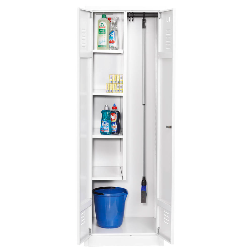 Gürkan Putzmittelschrank 112296 verkehrsweiß 4 Fachböden 60,0 x 50,0 x 180,0 cm, aufgebaut, 1 St