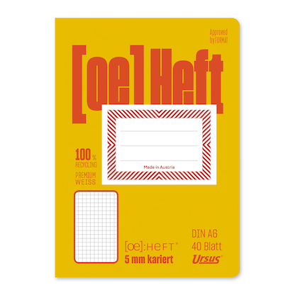 Artikelbild 2 für Ursus Schulheft OE Recycling kariert DIN A6 ohne Rand, 40 Blatt, Artikelnummer 515148