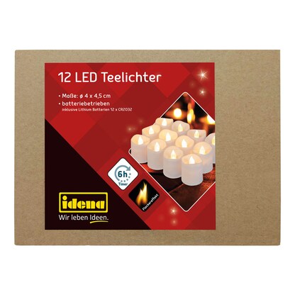 Artikelbild 4 für 12 Idena LED-Teelichter weiß, Artikelnummer 698971