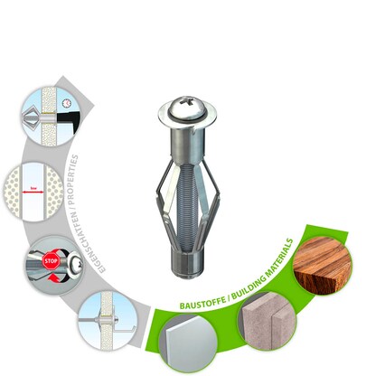 Artikelbild 6 für TOX ACROBAT 035101071 Hohlraumdübel Ø 5 mm x 52 mm, 50 St., Artikelnummer 559889
