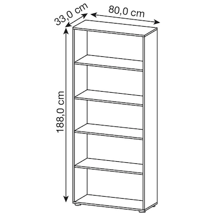 Artikelbild 2 für HAMMERBACHER Aktenregal Basic 4000 lichtgrau 80,0 x 33,0 x 188,0 cm, Artikelnummer 861849