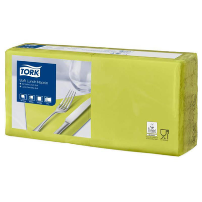 Artikelbild für TORK Servietten Soft limone 3-lagig 32,6 x 33,0 cm, 150 St., Artikelnummer 452274