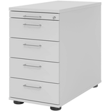 Artikelbild 1 für HAMMERBACHER Mirakel Standcontainer lichtgrau 5 Auszüge 42,8 x 80,0 x 72,0 - 76,0 cm, Artikelnummer 999532