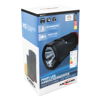 Artikelbild 8 für ANSMANN HS20R Pro LED Handscheinwerfer schwarz 21,5 cm, 55.140 Lux, 5 W, Artikelnummer 338444