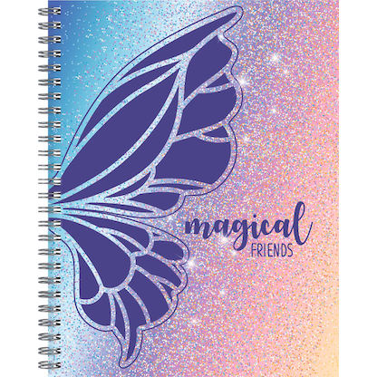 Artikelbild 2 für BRUNNEN Freundebuch Magic Butterfly ca. DIN A5 liniert, lila/roa Hardcover 80 Seiten, Artikelnummer 264269