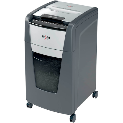 Artikelbild 5 für AKTION: Rexel Optimum AutoFeed+ 300X Aktenvernichter mit Partikelschnitt P-4, 4 x 26 mm, bis 300 Blatt, schwarz mit 60 Euro CashBack, Artikelnummer 267577