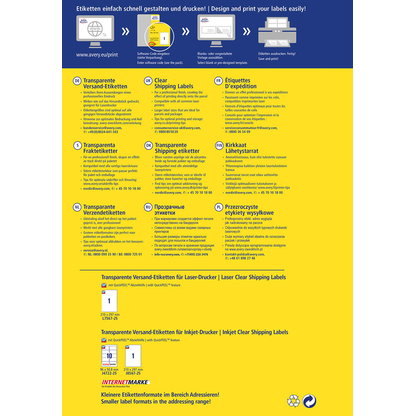 Artikelbild 3 für 25 AVERY Zweckform Folien-Versandetiketten L7567-25 transparent 210,0 x 297,0 mm, Artikelnummer 345488
