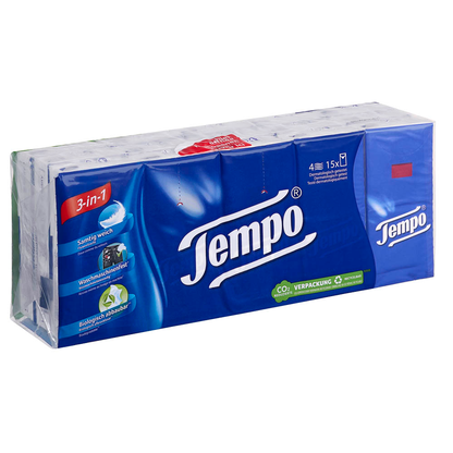 Artikelbild für Tempo Taschentücher Klassik 4-lagig weiß, 15x 10 Tücher, Artikelnummer 203341