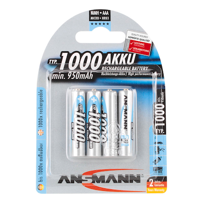 Artikelbild 3 für 4 ANSMANN Akkus maxE Micro AAA min. 950 mAh, Artikelnummer 890386