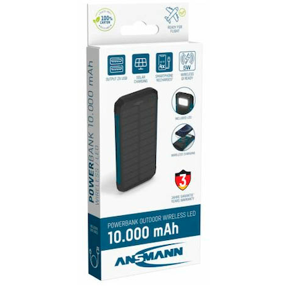 Artikelbild 4 für ANSMANN PB212W Solar-Powerbank 10.000 mAh schwarz, Artikelnummer 654789