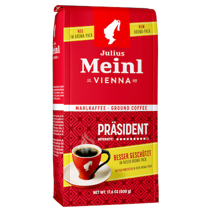 Artikelbild für Julius Meinl Vienna Präsident Kaffee, gemahlen, Arabica- und Robustabohnen 500,0 g, Artikelnummer 707046