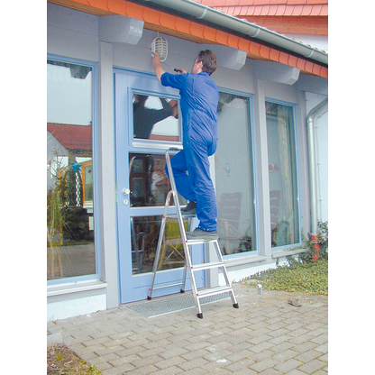 Artikelbild 2 für KRAUSE Stehleiter einseitig CORDA silber 4 Stufen, H: 150,0 cm, Artikelnummer 569828