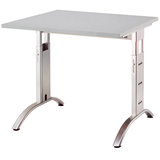 Artikelbild 1 für HAMMERBACHER FS08 höhenverstellbarer Schreibtisch lichtgrau quadratisch, C-Fuß-Gestell silber 80,0 x 80,0 cm, Artikelnummer 860080