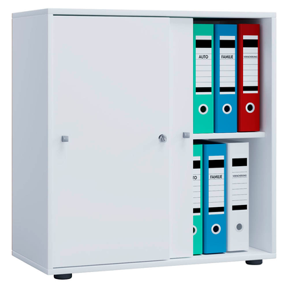 Artikelbild für VCM my office Schiebetürenschrank L Lona, 913943 weiß 1 Fachboden 70,0 x 37,0 x 74,0 cm, Artikelnummer 886008