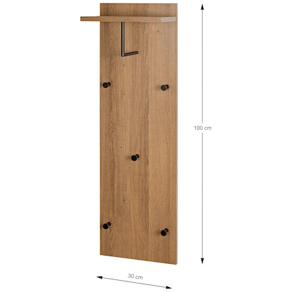 Artikelbild 3 für HAKU Möbel Wandgarderobe 37148 eiche Holz 5 Haken 30,0 x 100,0 cm, Artikelnummer 965612